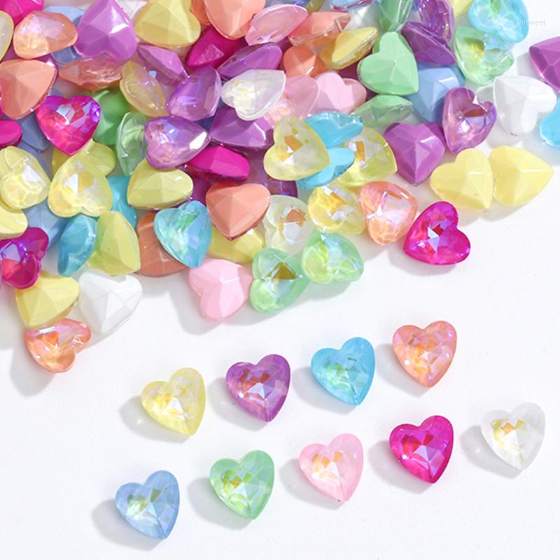 

Nail Art Decorations 50PCS Heart 6MM Mocha Cute Decoration Rhinestones Crystals Glass Kawaii 3d Charms Glitter Stone Point Back Parts