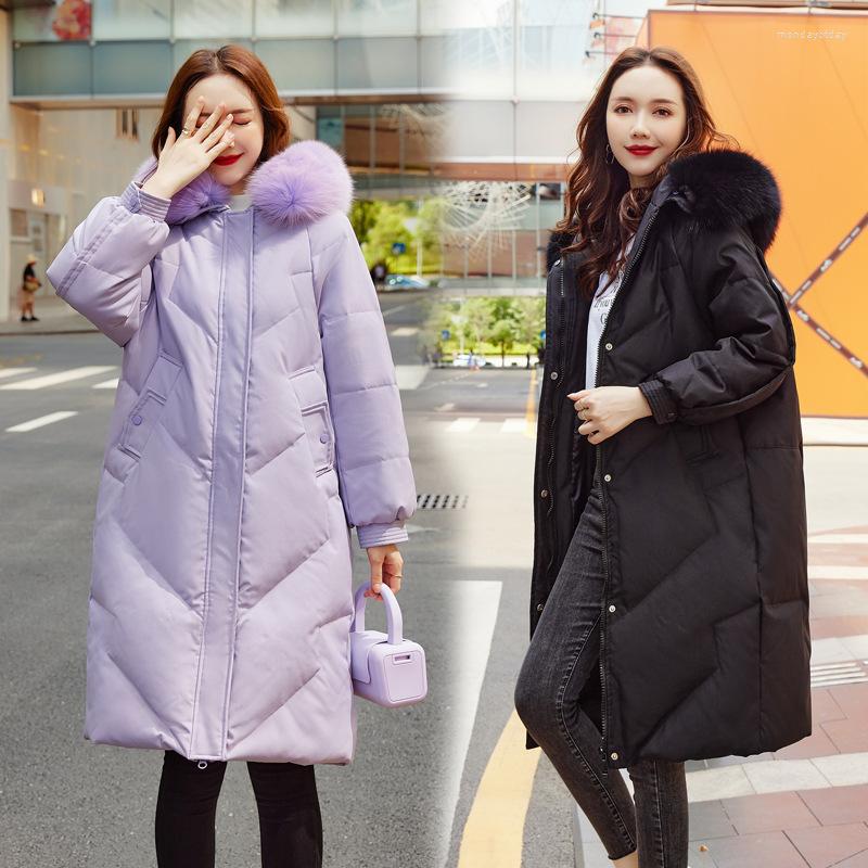 

Women's Down LWK 2022FW KOREAN STYLE LONG WOMENS WHITE DUCK COAT