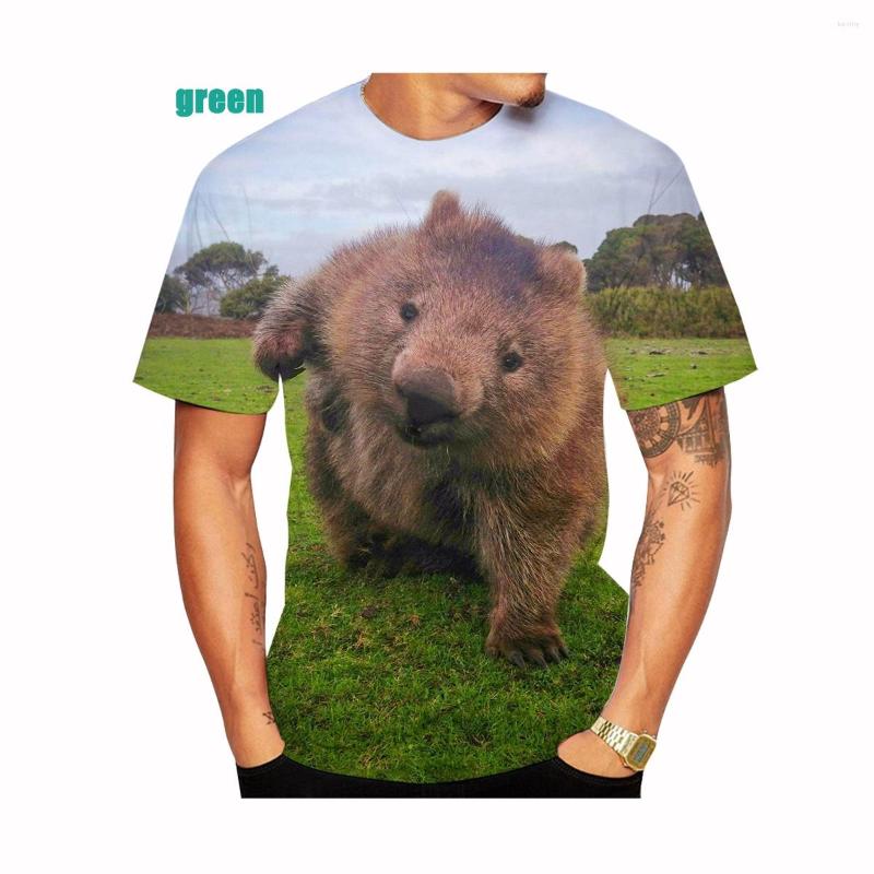 

Men's T Shirts Summer Fashion Animal Wombat 3D Print Women And Men Cute T-shirt Short Sleeve Tops Size -5XL, Beige