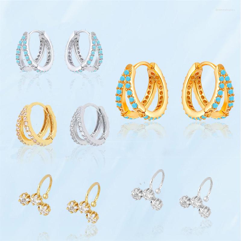 

Backs Earrings Korean Fashion Ear Bones For Women Golden Silver Color Zircon Alloy Hoop Vintage Jewelry Gifts Girls Sets