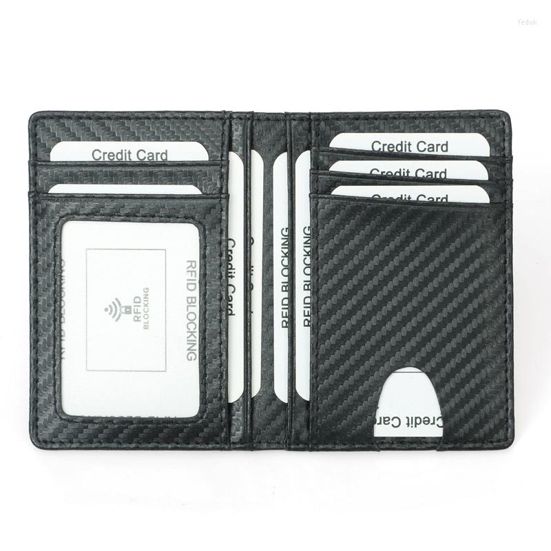 

Card Holders Thin Holder Black Carbon Fiber Slim RFID Wallets Leather Driver License Cover For Men