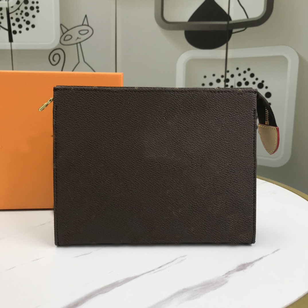 

2021 Woman Purse Handbag Cosmetic Bag Case Clutch Original Lady Girls Wholesale Quality Flower Checker Grid 47554, Brown