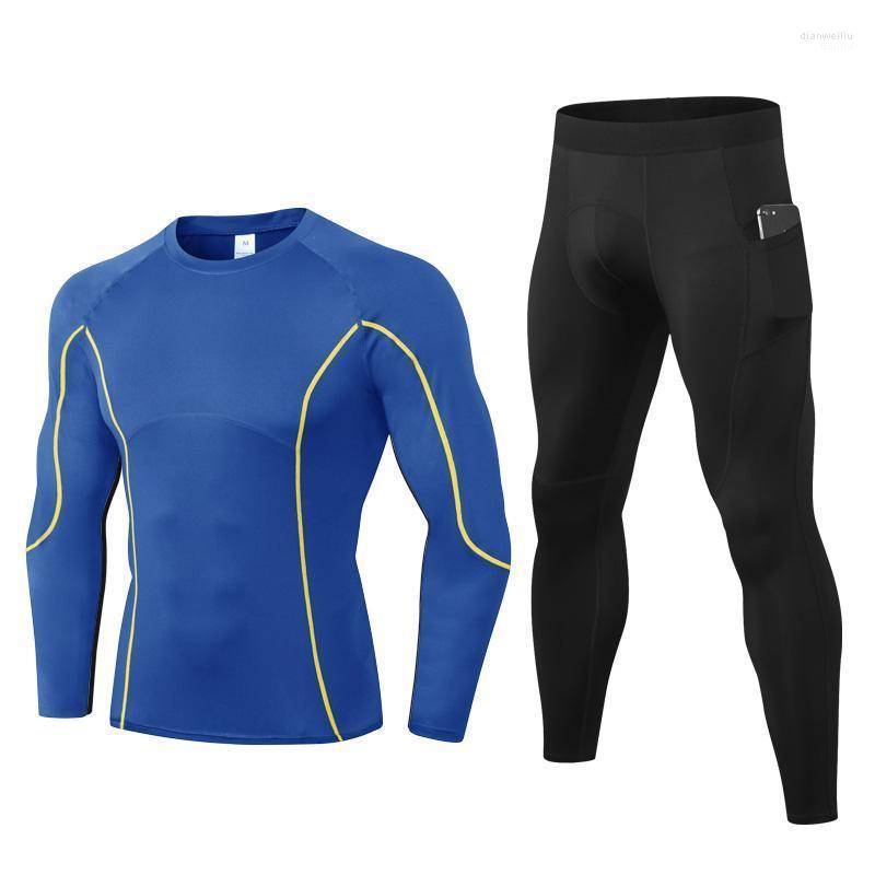 

Running Sets Winter Thermal Tracksuit Sports Clothing Gym Fitness Suits Men Sportswear Quick-Drying Workout Sport Exercise Set Tight1, Black