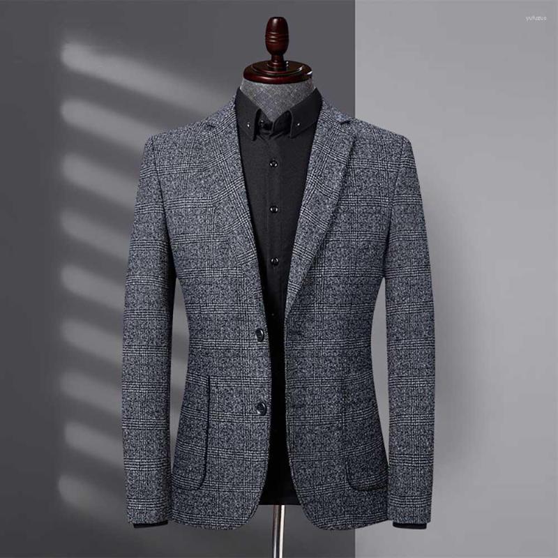 

Men's Suits Business Trendy Fashion Suit Blazer Men Casual Slim Fit Jacket Korean Style Premium Office Wedding Clothing, Gray