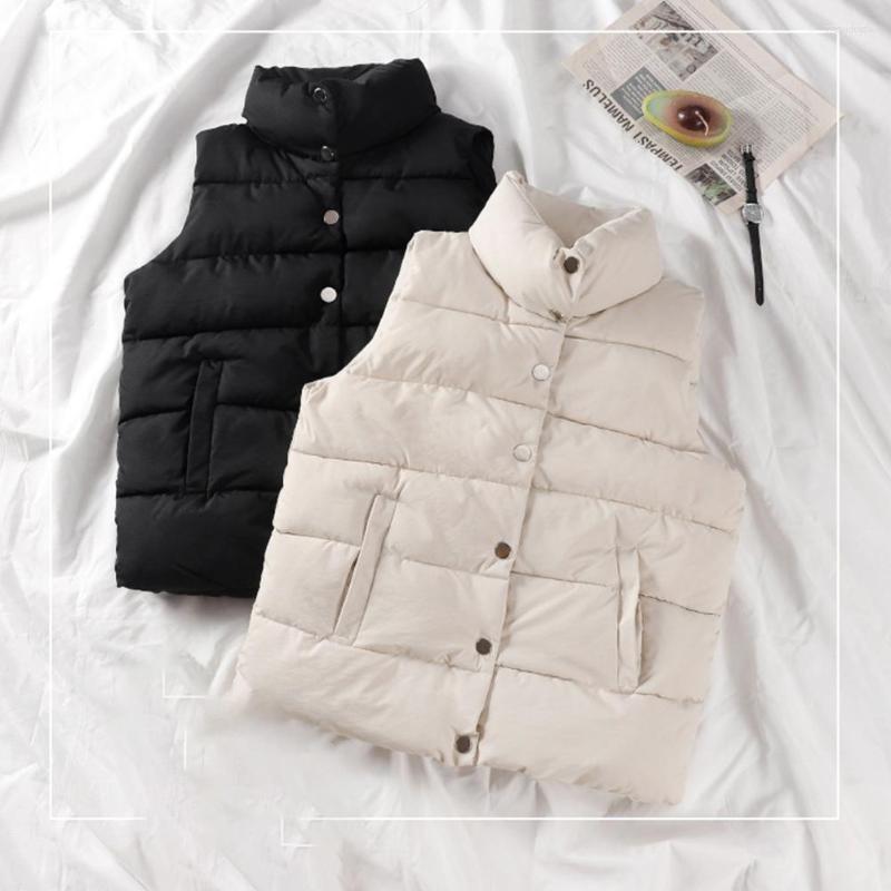 

Women' Vests Women Fashion Waistcoat Sleeveless 2022 Autumn Winter Pockets Buttons Down Vest Warm Coat Female Padded Jackets, Black