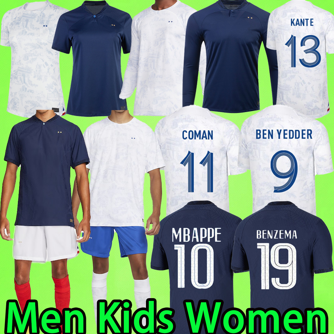 

MEN KIT KIDS WOMEN French soccer jerseys 2022 BENZEMA MBAPPE GRIEZMANN KANTE POGBA KOUNDE GIROUD GUENDOUZI DEMBELE 22 23 PAVARO VARANE Maillot de football shirt Sets, 22/23 third kit