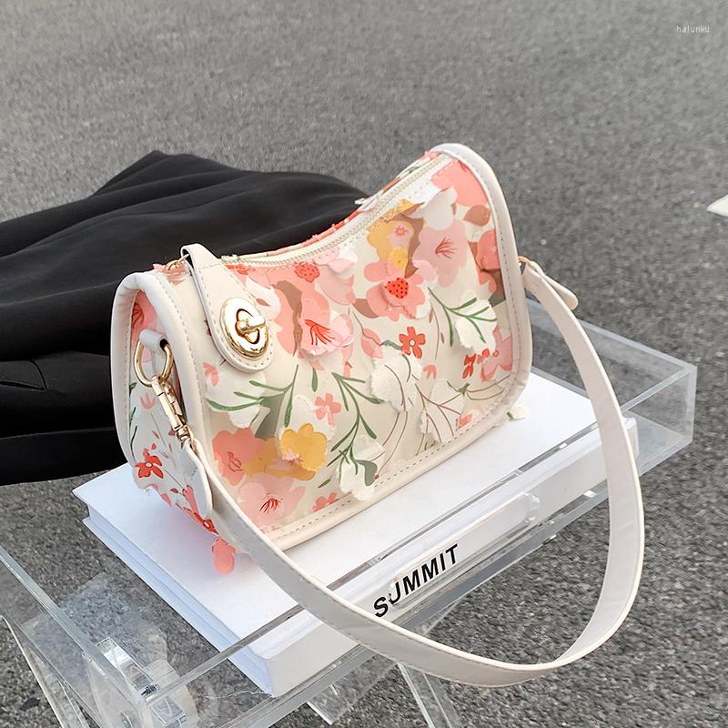 

Evening Bags Selling Bag Women's 2022 Summer Messenger Unique Niche Design Flower Shoulder Armpit, Blue
