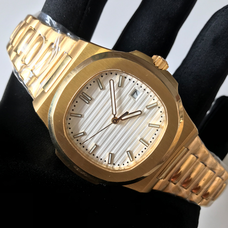 

luxury gold watch white dial Fold Case Dial 40mm Aquanaut Automatic 2813 stainless steel original clasp AAA PP sports luminous wristwatches