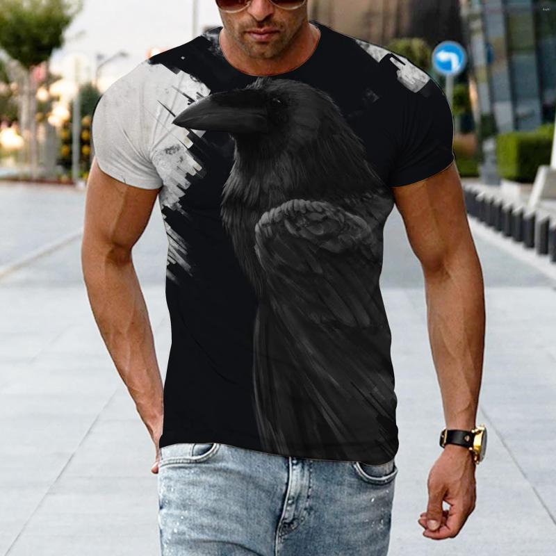 

Men's T Shirts Latest Design Eagle 3DT Shirt Ink Painting Crow Pattern Cool Round Neck T-Shirt Summer Men's Oversized Harajuku, Blue