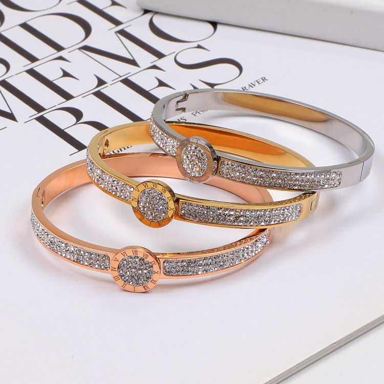 

Fashion and luxury Inlaid diamond bangle Designer circular bangles Ladies bracelet 18K Gilded Jewelry bracelets Wedding Party Gift