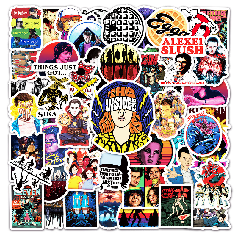 

50PCS Stranger Things Stickers for Water Bottle Cool TV Waterproof Vinyl Decal for Teen Girl Laptop Skateboard Phone, Multi colors