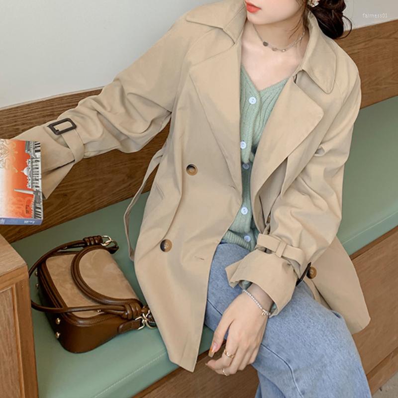 

Women's Trench Coats Spring Clothes Woman 2022 Black Female Windbreaker Short Coat For Women Korean Fashion Elegant Veste Femme Zm, Khaki