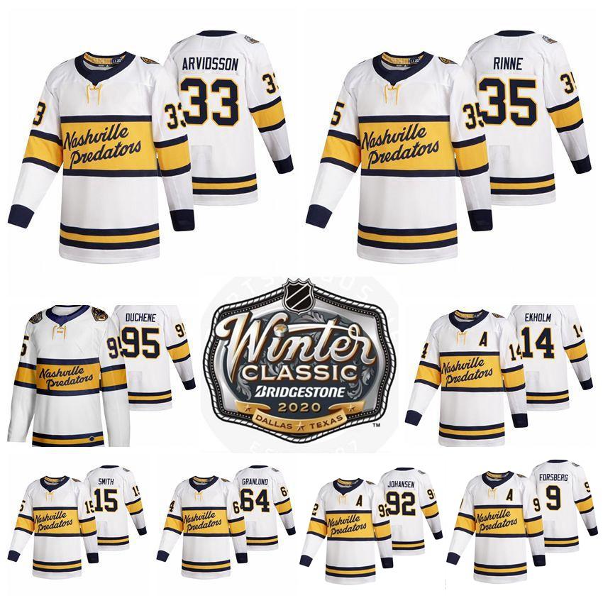 

Hockey 2020 Winter Classic Nashville Predators Jerseys Viktor Arvidsson Jersey Pekka Rinne Filip Forsberg Matt Duchene Ryan Johansen Hockey, White 9