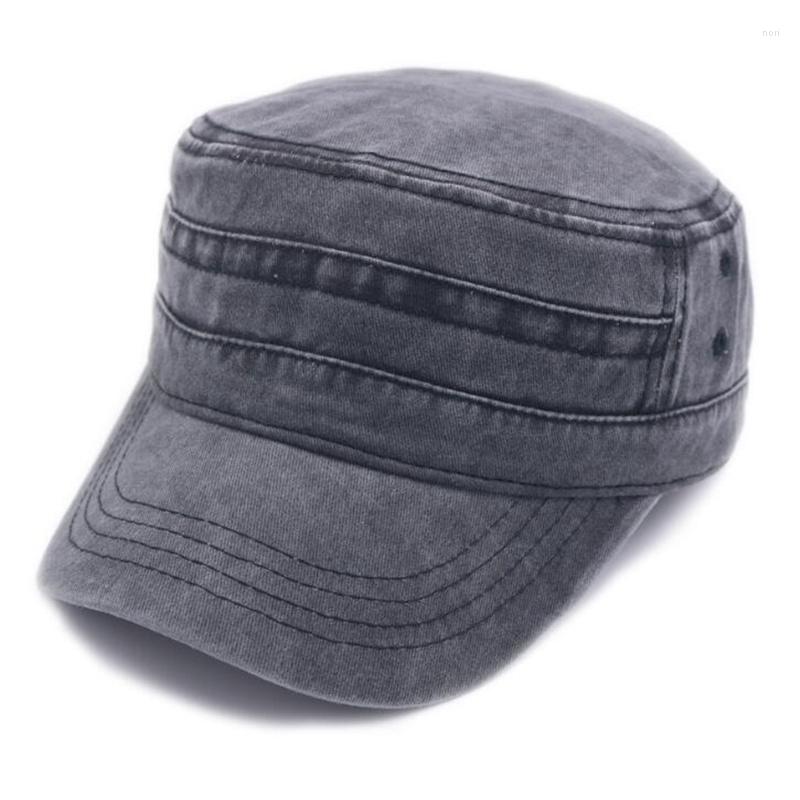 

Berets Washed Denim Cotton Cap For Men Top Flat Hat Outdoor Casual Dad Hats Adjustable Women Baseball Caps Male, Dark grey