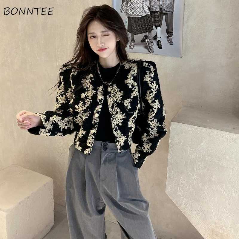 

Women's Jackets Jackets Women Slim Print Sexy Ladies Coats Cropped All-match Korean Style Trendy Elegant Harajuku Popular College Lovely Cozy T221008, Black