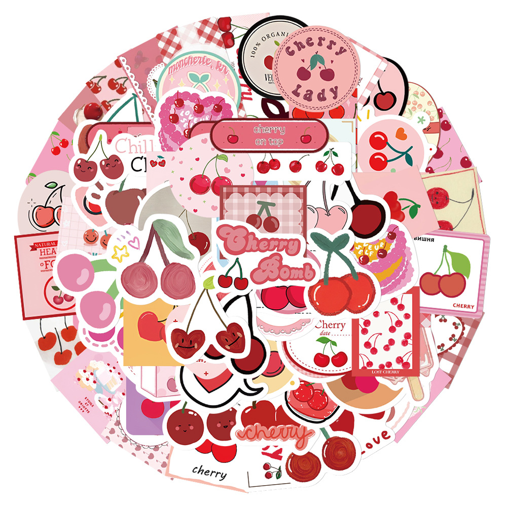 

90PCS Graffiti Skateboard Stickers Cherry For Car Laptop IPad Bicycle Motorcycle Helmet Guitar PS4 Phone Fridge DIY Decals PVC Water Bottle Sticker, Multi colors
