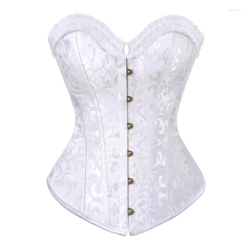 

Bustiers & Corsets Corset For Women Spiral Steel Boned Overbust Sexy Floral Gothic Corselet Lingerie Vintage Burlesque Plus Size BustiersBus, Black