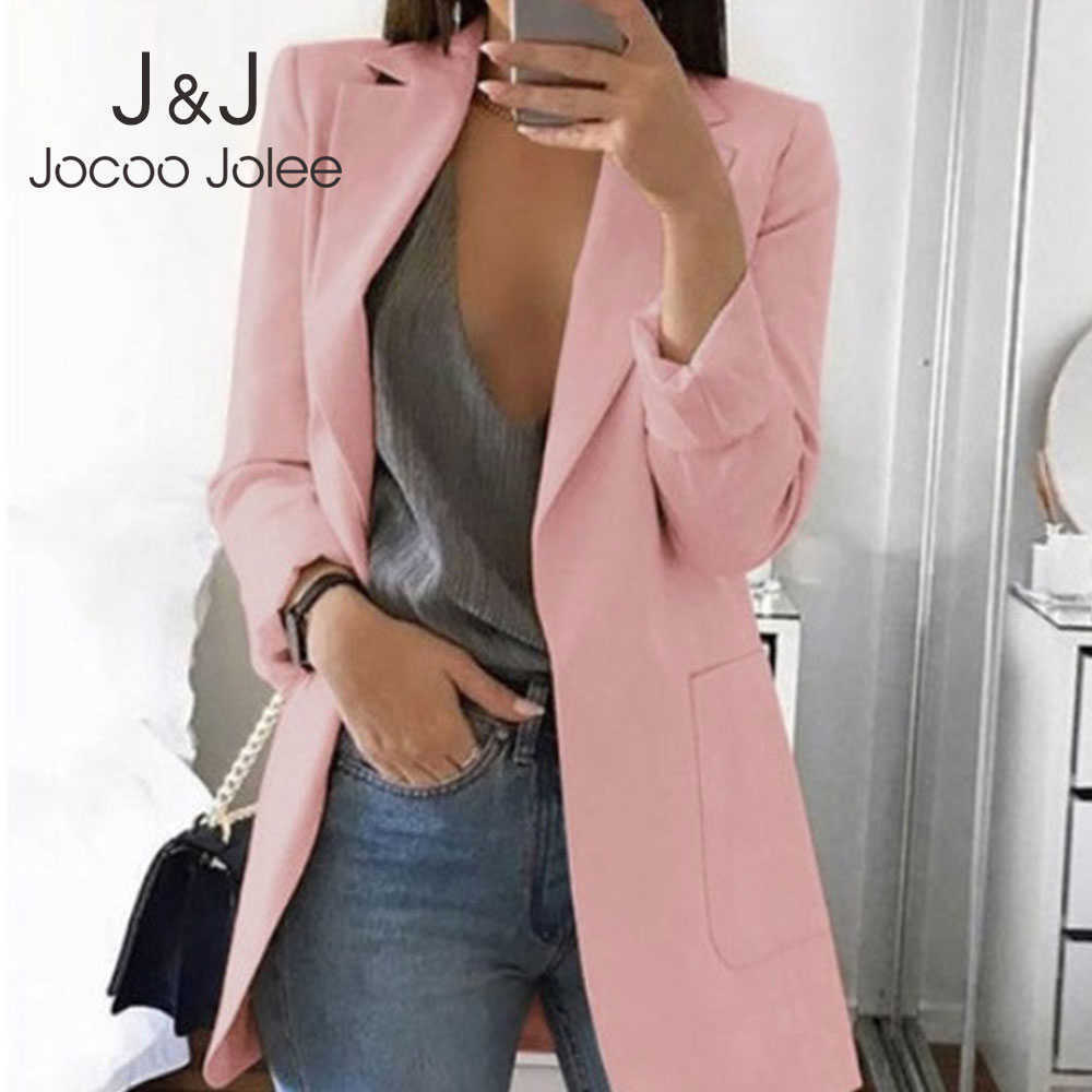 

Women's Jackets Jocoo Jolee Office Lady Blazer Autumn Casual Shoulder pads Slim Suit Jacket European Work OL Blazer Oversized Coat Outwear T221008, Burgundy