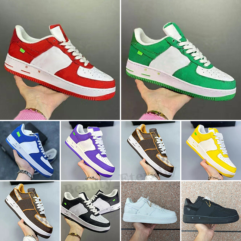 

New WHITE Low Forces MCA University Blue Mens Shoes fashion Designers Sneakers one des chaussures off shoes Size 36-45, Color 7