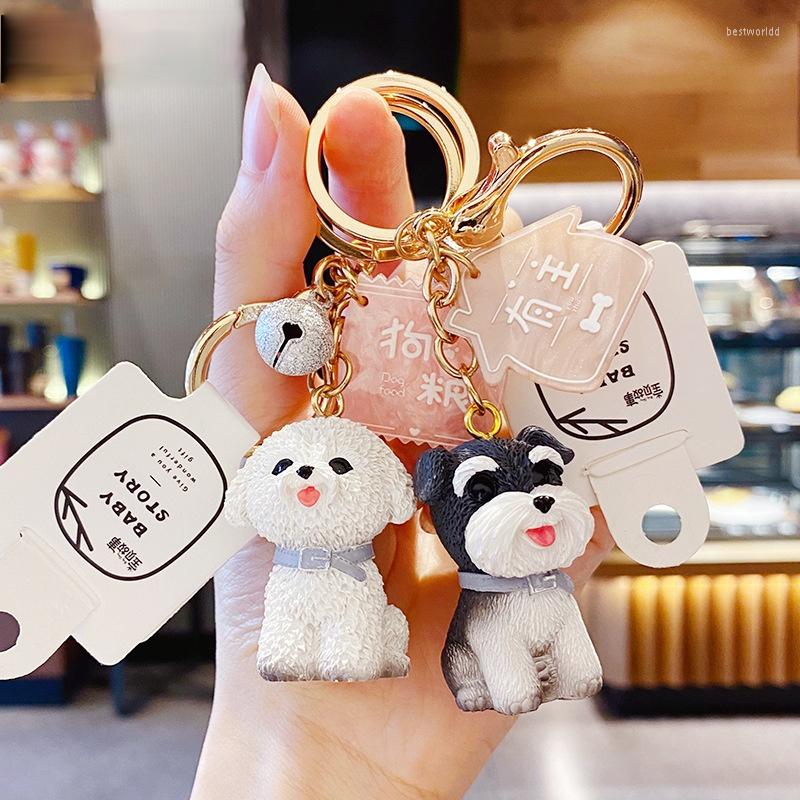 

Keychains Fashion Cute Pet Dog Keychain Girl Foreign Style Creative Doll Car Key Chain Ring Trend Wild Backpack Mobile Phone Accessories