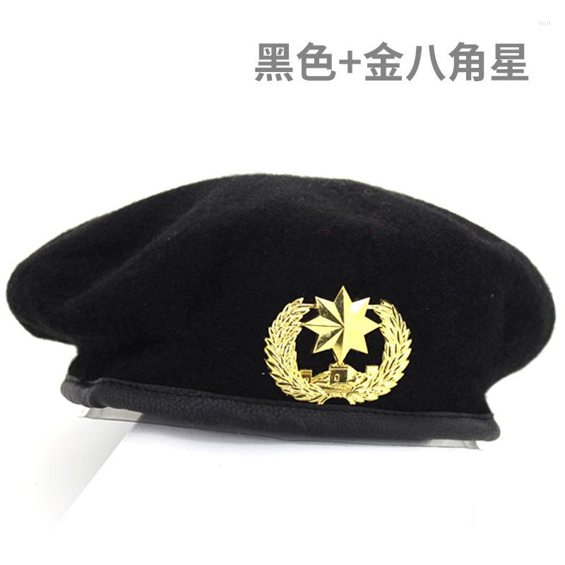 

Berets Metal Emblem Men Women Star Beret Military Hats Adjustable Costume Party Cosplay Perform Stage Props Navy Cap