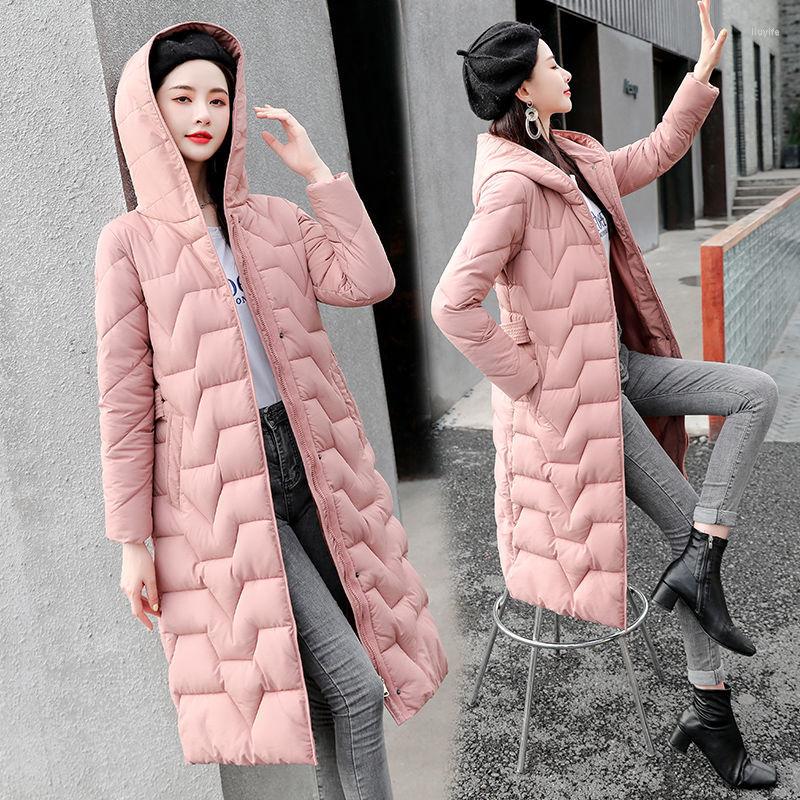 

Women's Trench Coats Woman Jacket Parkas Coat Off-Season Promotion Women's Long Winter Fashion Hooded Cotton Clothing Veste Femme, Black