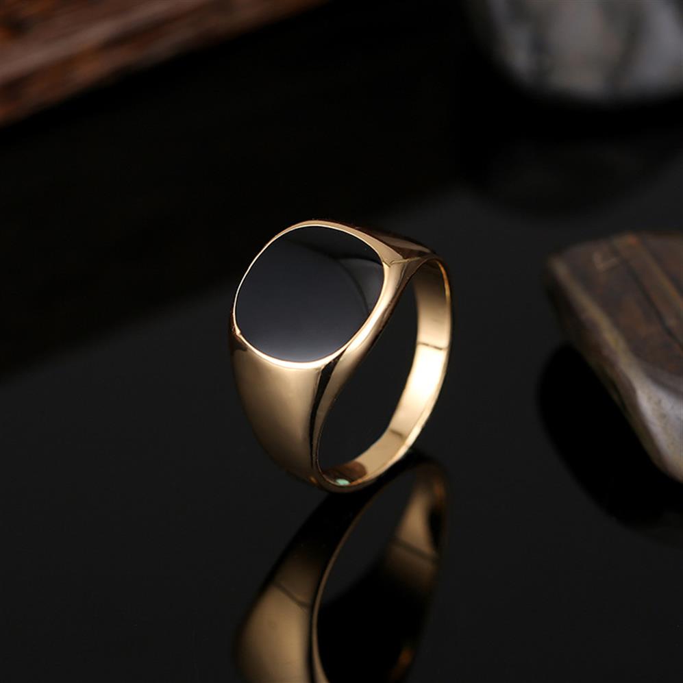 

2016 Fashion High Quality Men Black Ring White Gold 18k Gold Rose Gold Plated Party Jewelry2554