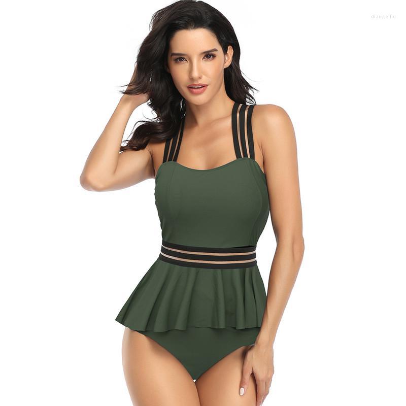 

Swimwears Slimmer Swimsuit Women Two Piece Soild Show Thin Belly Suits Beach ZheDu Reserved Simple Straps Swimwear Push Up Tankini Set
