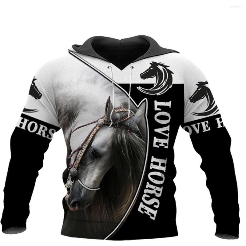 

Men's Hoodies Mens Horse Fashion Animal 3D Printed Sweatshirts Unisex Harajuku Hip Hop Hoodie Casual Pullover Jacket, Black