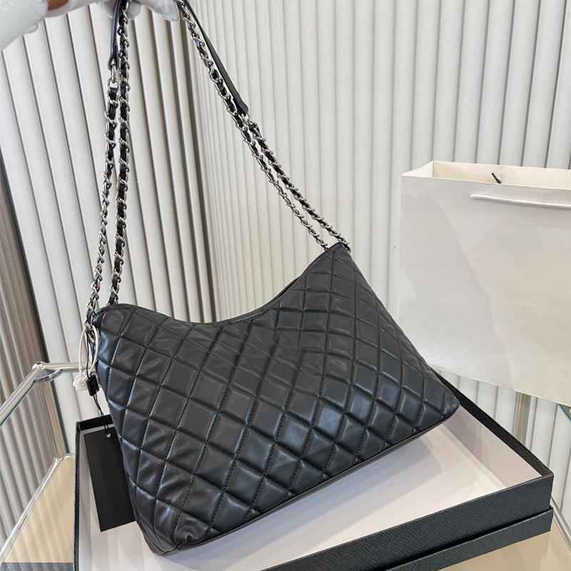 

fashion leather shoulder bags luxury quilt purse designer handbag for women retro style shopping the tote bags chain cross body high-capacity handbags, Black