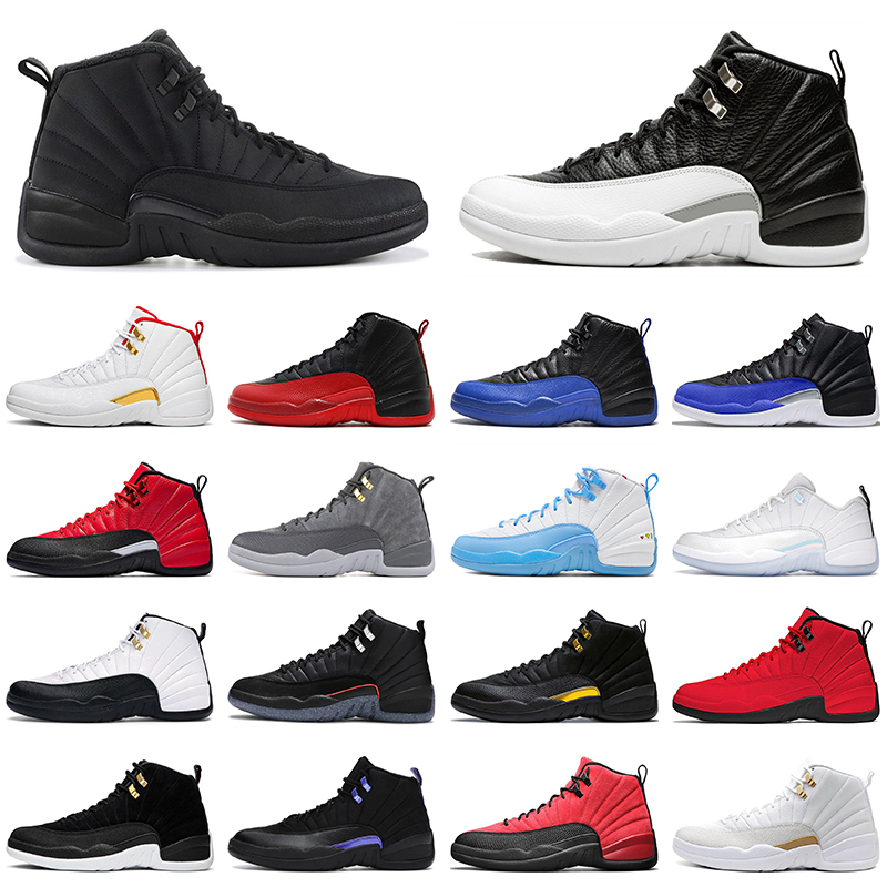 

12 12s Basketball Shoes Mens Playoffs Stealth University Blue Dark Grey Utility Black Easter Indigo Twist Sports Trainers Sneakers, Bulls