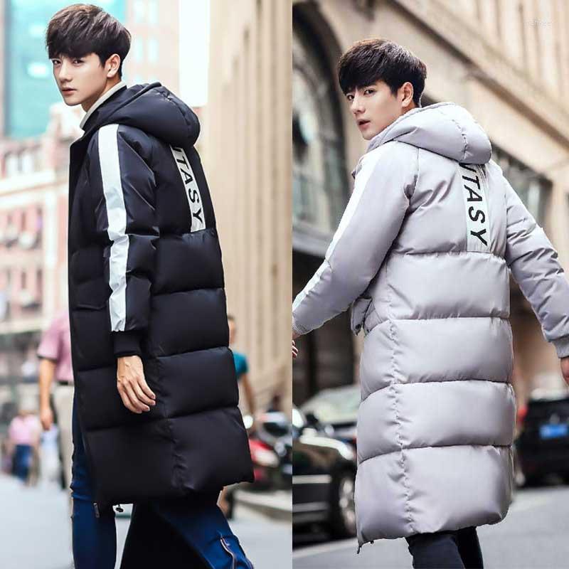

Men's Down Korean Style Men's Fashion Coats Long Jackets Thick Parkas Winter Clothing For Men Boys, Black
