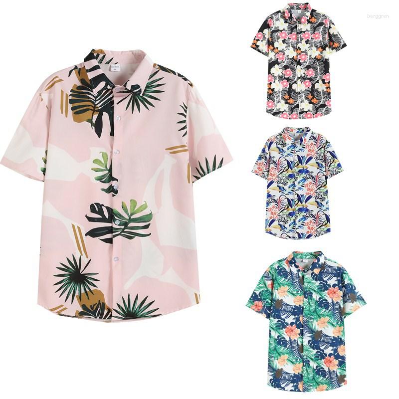 

Men' Casual Shirts Hawaiian Men' 2022 Beach Flower Summer High Quality Retro Short Sleeve Printed Tops, Photo color 2