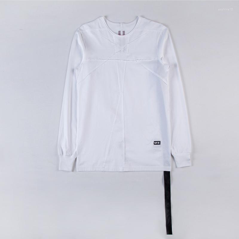 

Men' T Shirts Fall/Winter Men' And Women' Solid Color T-shirt RO Style Casual Stitching Black White Youth Long Sleeve Top 2022