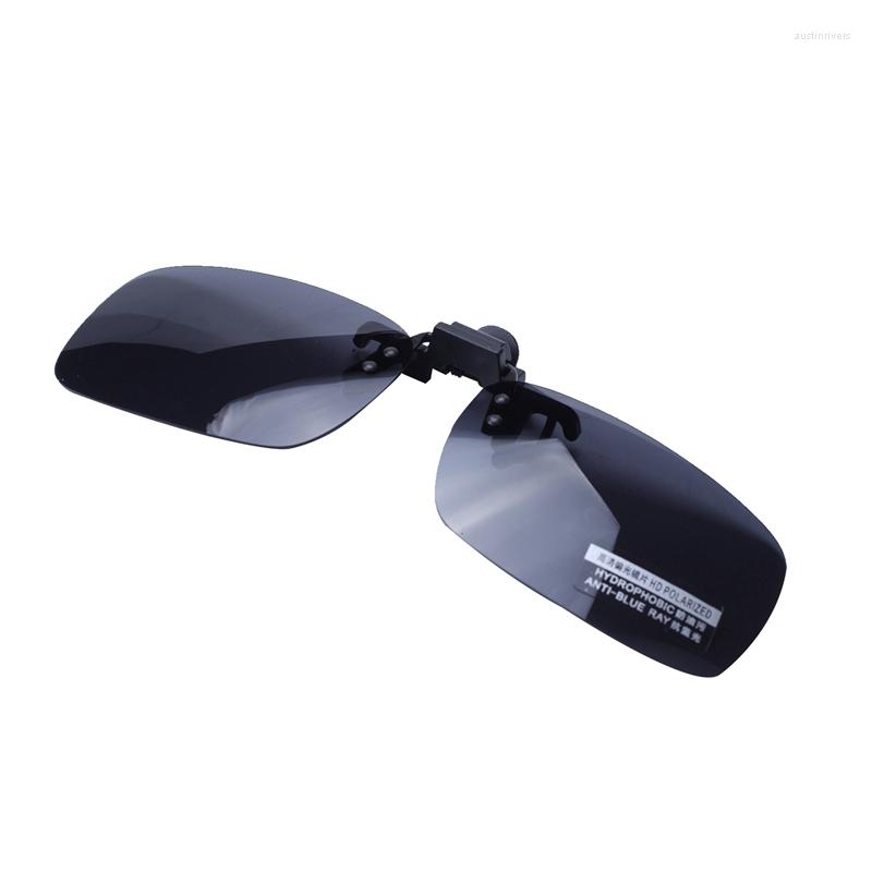 

Sunglasses Unisex Gray Lens Rectangle Flip Up Driving Clip On Polarized Glasses