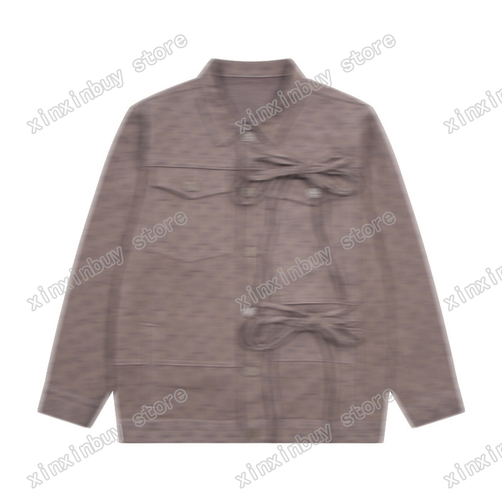 

xinxinbuy Men designer Coat Jacket Denim Jacquard letter long sleeve women red black khaki blue S-XL, 02