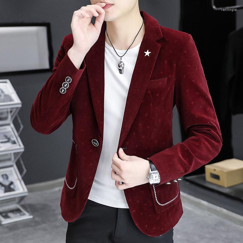 

Men's Suits 2022 British Style Male Classic Shawl Lapel Velvet Blazer Men Fashion Casual Wedding Groom Slim Suit Jacket Singers Costume 3XL, Black