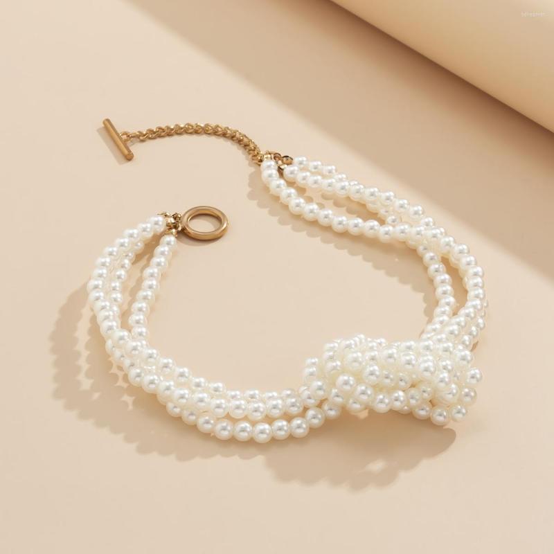 

Choker Big White Imitation Pearl Necklace Clavicle Chain Fashion For Women Bridal Wedding Jewelry Collar Arrivals