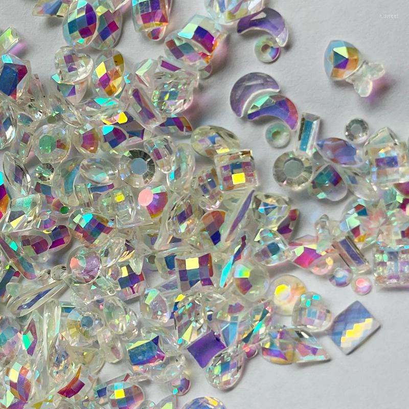 

Nail Art Decorations 100pcs Mix Shapes Flatback Resin Plastic Crystal Ab Rhinestones DIY Gem Stone Manicure Charms Decoration Accessories