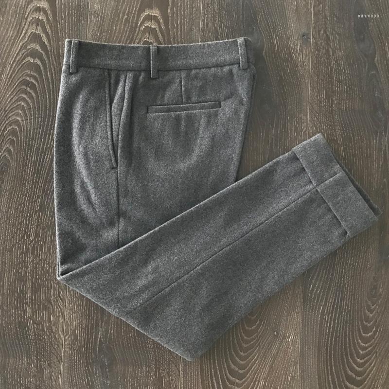 

Men' Suits Men' & Blazers 60% Wooleuropean Style Warm Autumn Men' Suit Pants Slim Fit Pencil Thick Black Gray Male Woolen