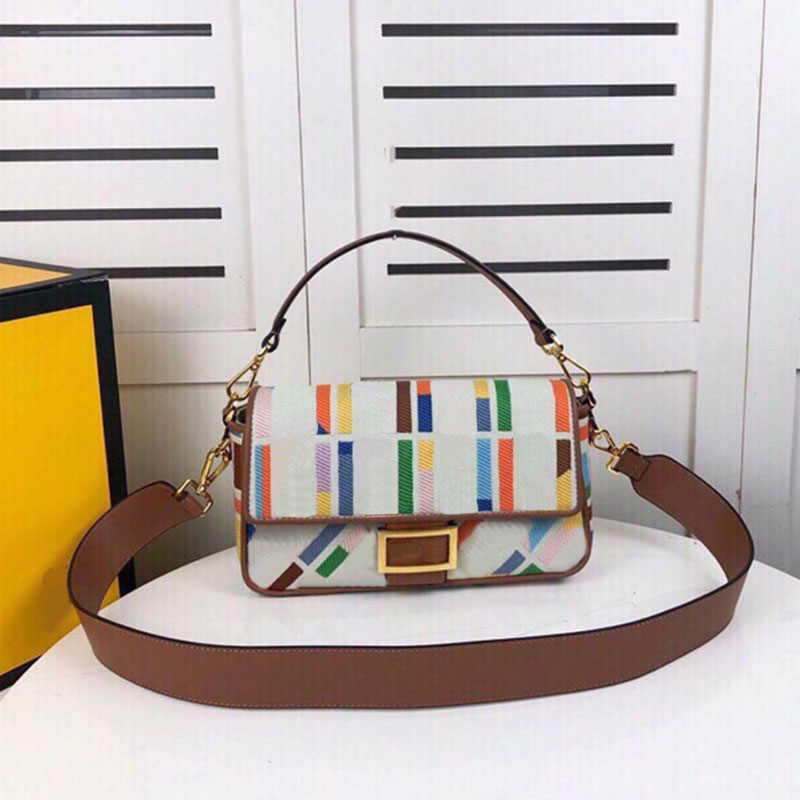

19/26cm Mini Baguette Bag Crossbody Bags Shoulder Messenger Bags Flap Handbags Canvas Leather Chain Hand Small Purse Colored Old Flower Tote Pouch 14 Colors Wallets, Just a box