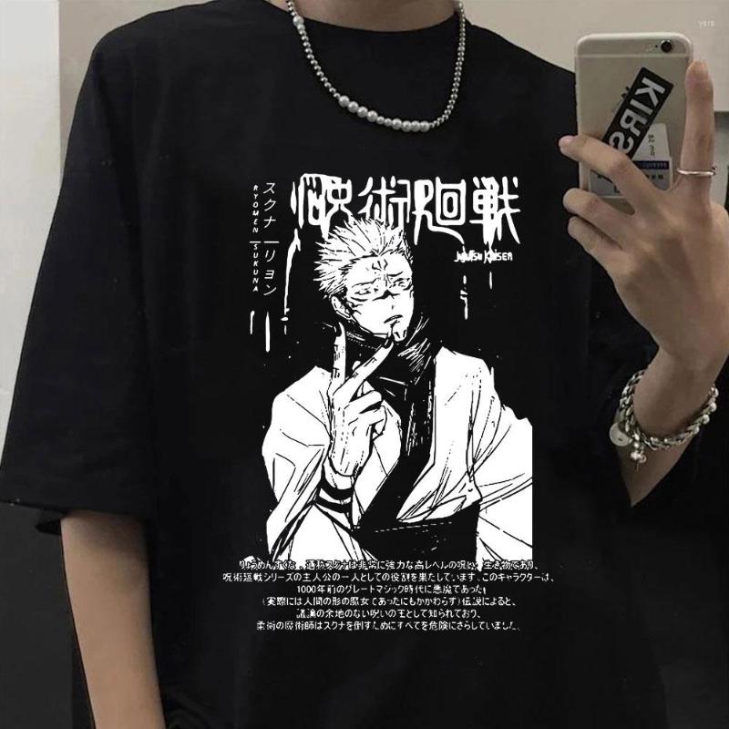 

Men' T Shirts Anime Jujutsu Kaisen T-Shirt Oversized Men Summer Short Sleeve Tees Harajuku Funny Yuuji Itadori Sukuna Ryoumen Manga Tshirts, Black