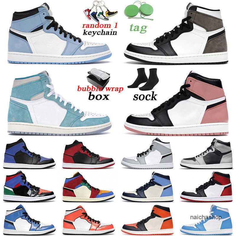 

with original box jumpman 1 men women basketball shoes 1s High OG university blue turbo green hyper royal mid purple pulse outdoor mens OG designer shoes, Pink quartz
