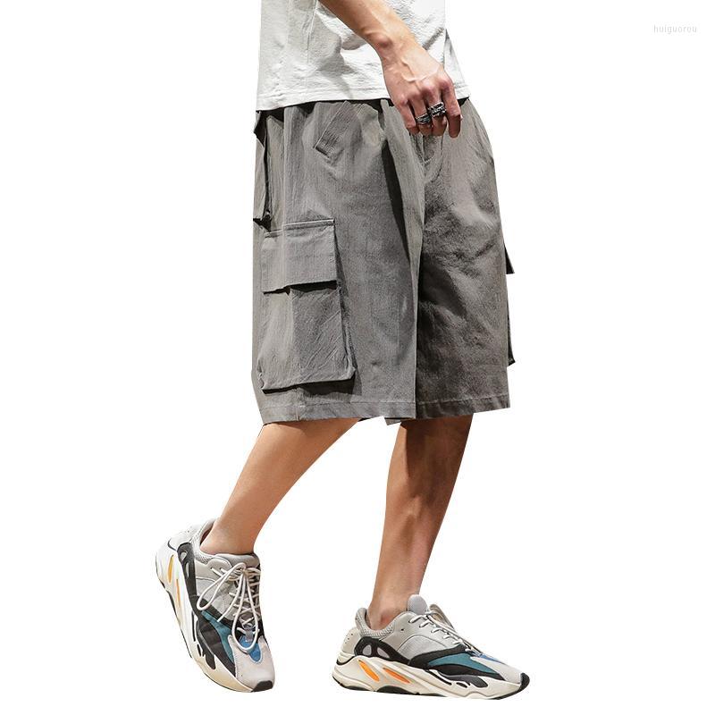 

Men's Shorts IiDossan Summer Cotton Men Casual Oversize Drawstring Waist Bermuda Pants Pockets Chinos Cargo 2022 Men's, Black