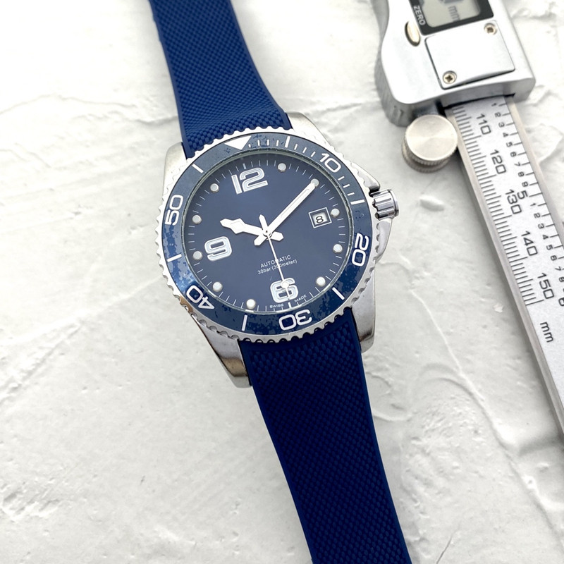 

Men Watch Stainless Steel Three stitches 41mm Noctilucent Machinery Luxury Brand Automatic mechanical Movement Watches LO Fashion Rubber Belt
