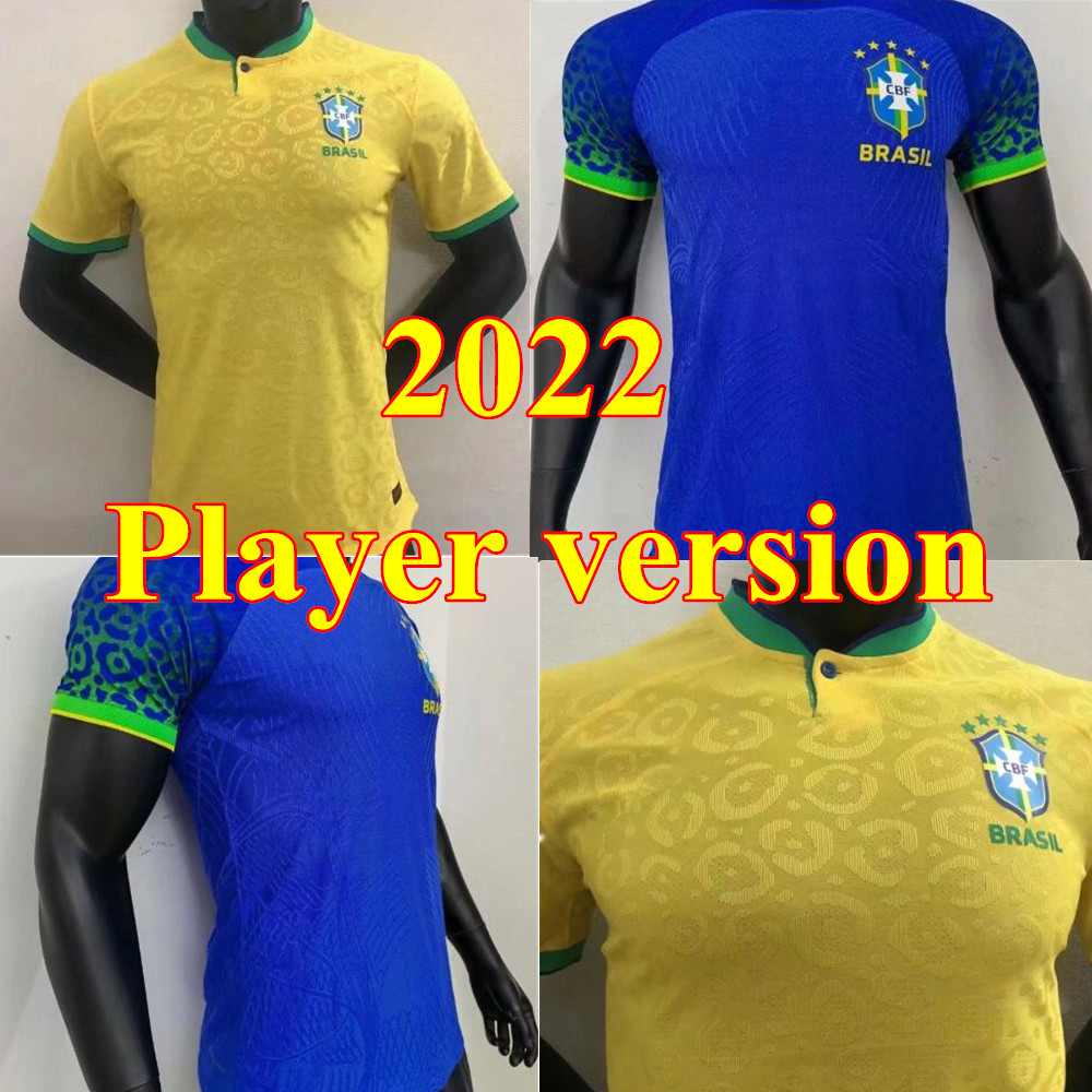 

2022 Player version soccer jersey Camiseta de futbol PAQUETA BRAZILS NERES COUTINHO football shirt JESUS MARCELO CASEMIRO brasil 22 23 maillots football Men SETS, Home+patch
