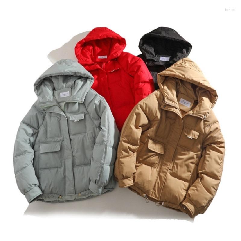 

Women' Trench Coats 2022 Short Winter Parkas Women Warm Down Cotton Jacket Female Casual Outwear Hooded Cotton-padded Clothes Coat, Beige