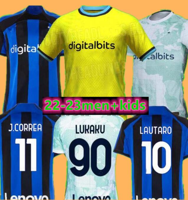 

2022 2023 LUKAKU BARELLA soccer jerseys ERIKSEN ALEXIS CORREA DZEKO LAUTARO SKRINIAR DE VRIJ 22 23 football shirt uniforms men kids kit sets 999 BROZOVIC Inter MilanS