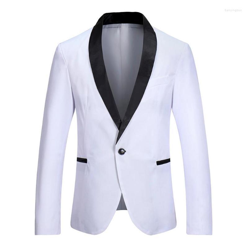 

Men' Suits 2022 Fashion Casual Men Costume Blazer Korea Business Jacket White Slim Fit Suit Stylish Elegant, Same as photo