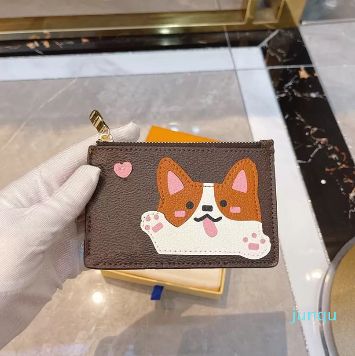 

Latest Card Holder Designer Coin Purses Key Pouch Designers Womens Handbags Purse Fashion Cartoon Wallet Luxurys Brand Animal Gift for Child Bag Wholesale, Brown dog